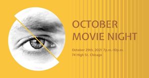 film, business, social media, Yellow Movie Night Facebook Event Cover Template