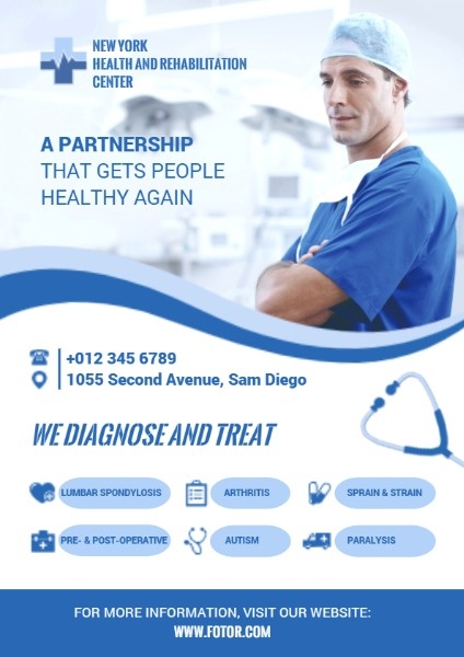Blue Medical Center Ads Flyer