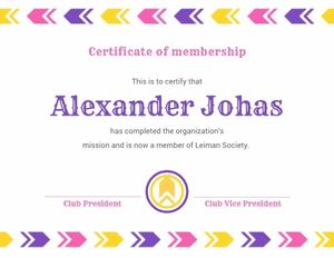 certificate of membership, membership, graduate, Simple Course Certificate Template