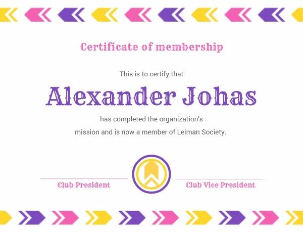 certificate of membership, membership, graduate, Simple Course Certificate Template