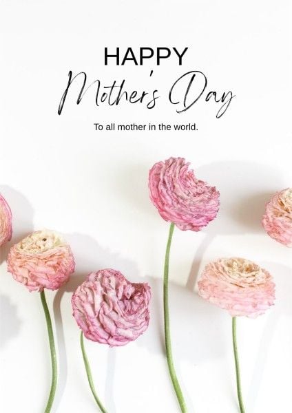 mothers day, mother day, celebration, White And Pink Simple Minimal Mother's Day Greeting Poster Template
