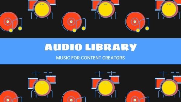 music, subscribe, youtube end screen, Black Audio Library Youtube Channel Art Template