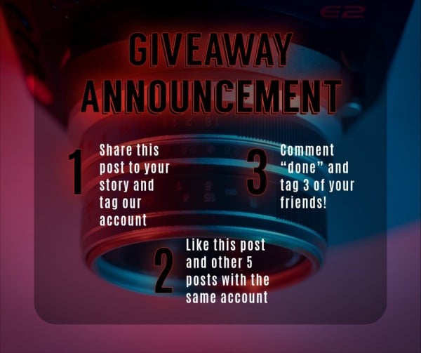Red Giveaway Announcement Steps Facebook投稿
