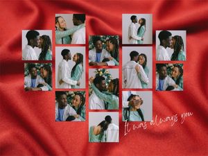 life, couple, family, Red Love Collage Photo Collage 4:3 Template
