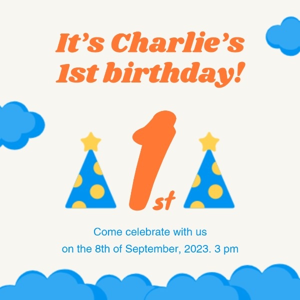 First Birthday Party Instagram Post