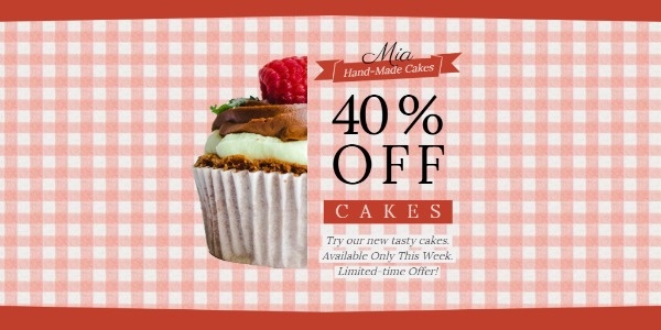 Pink Cake Discount Sale Twitter Post