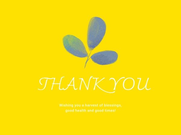 gathering, wishing, plant, Yellow Thank You Card Template