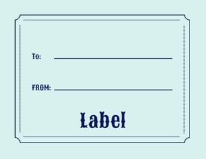 Blue Holiday Gift Note Label