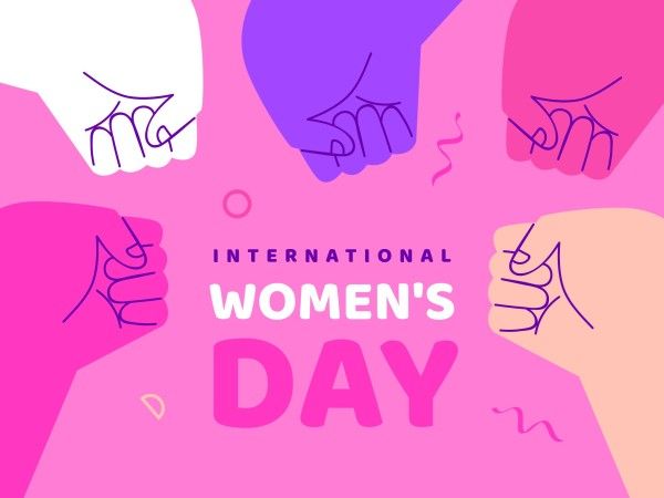 粉色插图国际妇女节性别平等 电子贺卡