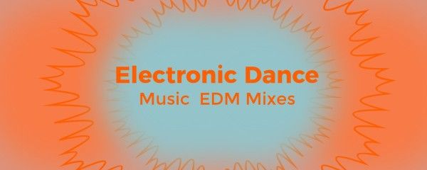 business, commercial, advertising, Orange Electronic Dance EDM Mixes Twitch Banner Template
