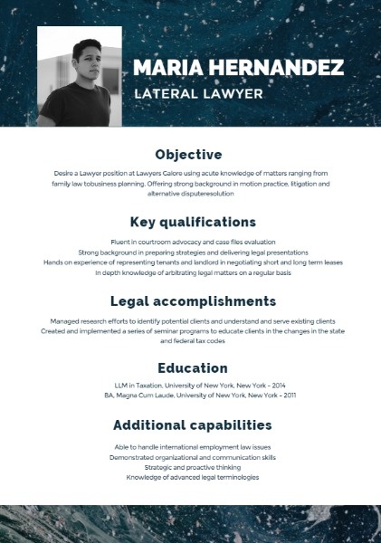 Lateral Lawyer Universe Art Resume Resume