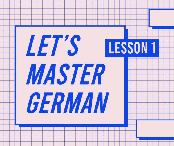 education, study, master, Pink German Language Learning  Facebook Post Template