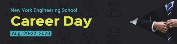 school, education, event, Black Career Day Banner LinkedIn Background Template