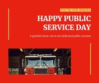 life, safety, security, Red Happy Public Service Day Facebook Post Template