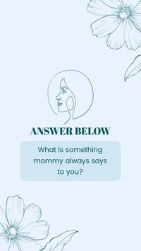 mothers day, mother day, promotion, Blue Elegant Mother's Day Q&A Instagram Story Template