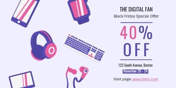digital, promotion, electronic product, Black Friday Electric Product Sale Twitter Post Template