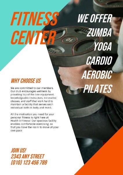 Fitness, workout, sports, Gym Poster Template