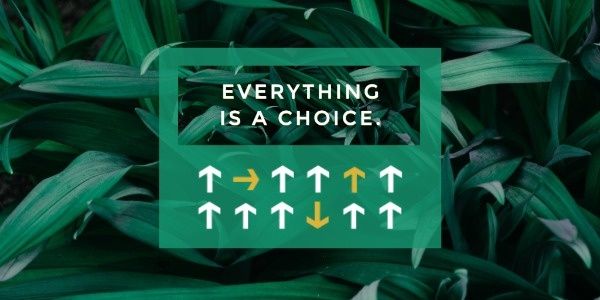 quote, inspiration, choose, Everything Is A Choice Twitter Post Template