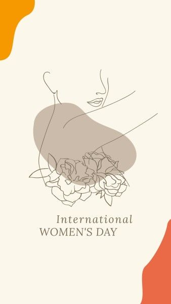women's day, international women's day, march 8, Beige Illustration International Womens Day Instagram Story Template