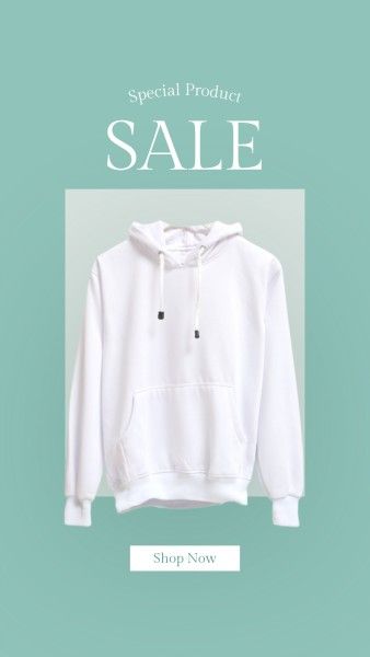 promotion, hoodie, sweatshirt, Green Simple Clothing Sale Product Photo Instagram Story Template