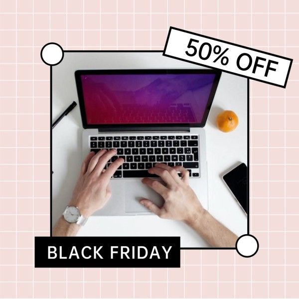 discount, promotion, fashion, White Headphone Black Friday Sale Instagram Post Template