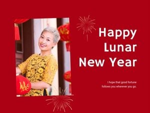 Red Happy Lunar New Year Card