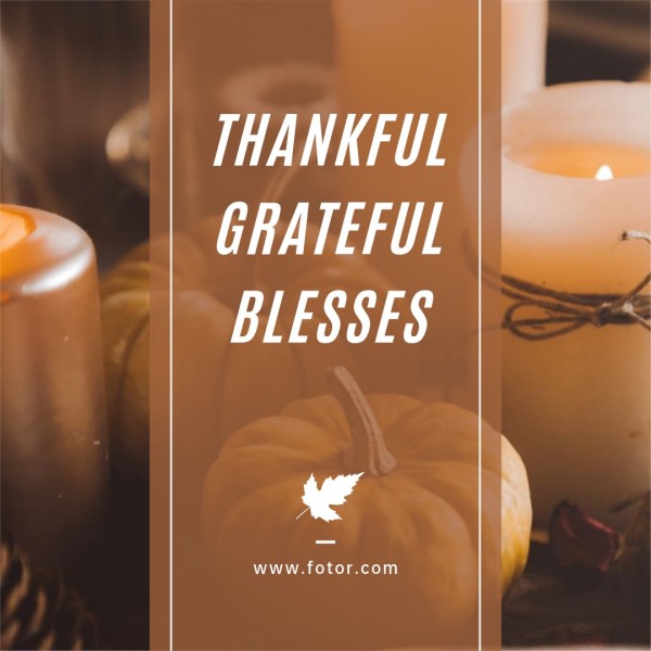 Brown Happy Thanksgiving Gratitude Instagram Post