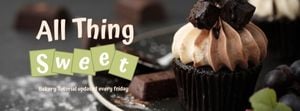 sweet, treat, business, Black Chocolate Cup Cake Facebook Cover Template