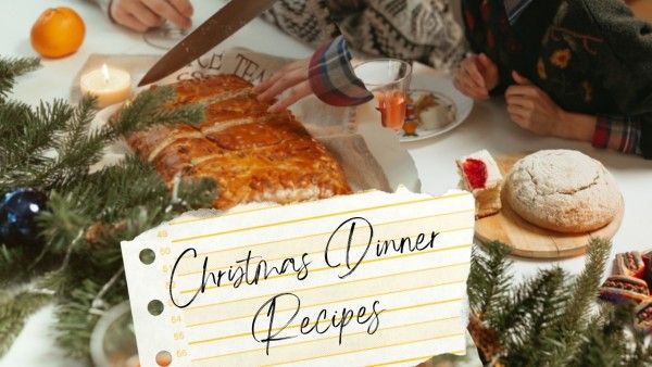 xmas, christmas recipe, food, Christmas Dinner Recipe Youtube Thumbnail Template