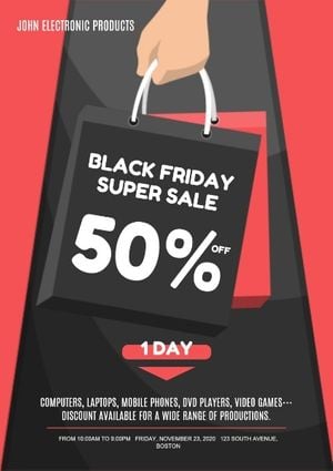 electronics, merchandise, promotions, Black Friday Digital Product Sales Poster Template