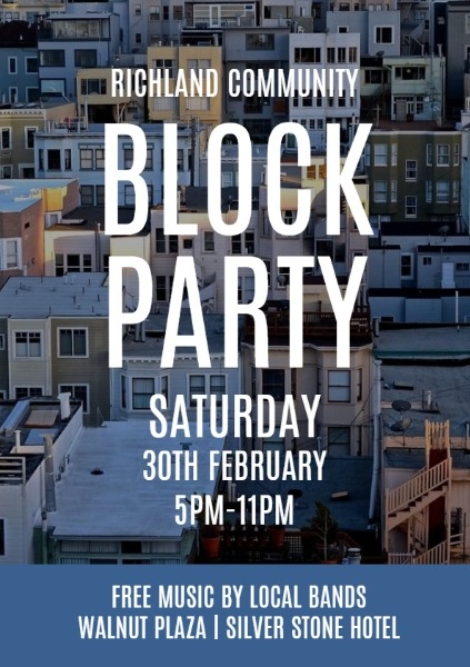 Blue Block Party Flyer