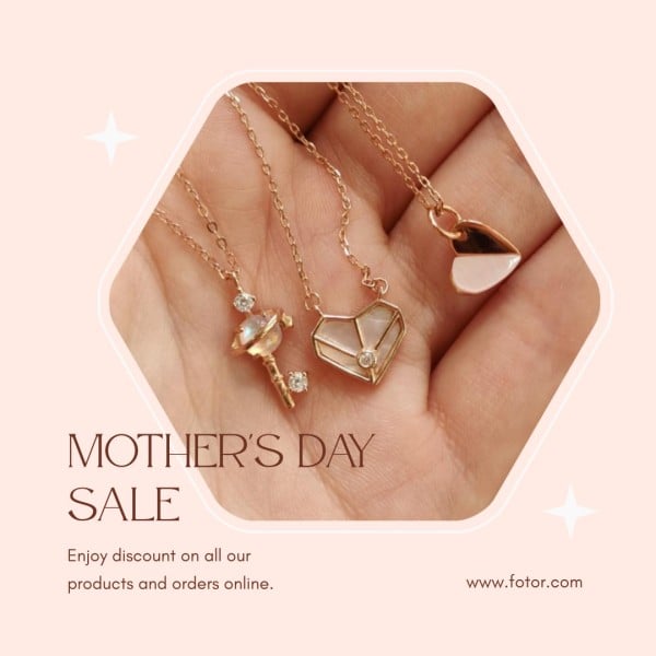 Pastel Pink Elegant Mother's Day Sale Instagram Post