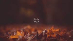 autumn, season, nature, Brown Minimal Hello Fall Desktop Wallpaper Template