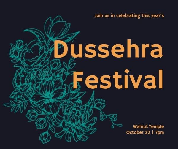 light,  religion, religious, Black Dussehra Festival Indian Celebration Facebook Post Template