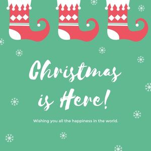 holiday, celebration, greeting, Green Illustration Christmas Instagram Post Template