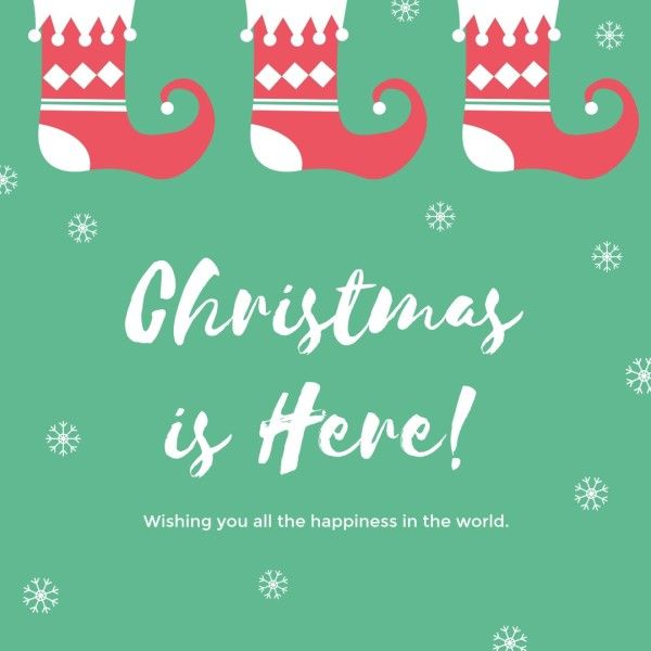 holiday, celebration, greeting, Green Illustration Christmas Instagram Post Template