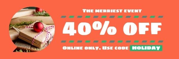 merry, merriest, sale, Red Christmas Promotion Email Header Template
