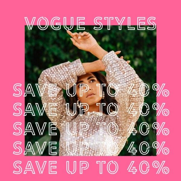 sale, black friday, promotion, Pink Vogue Style Instagram Post Template