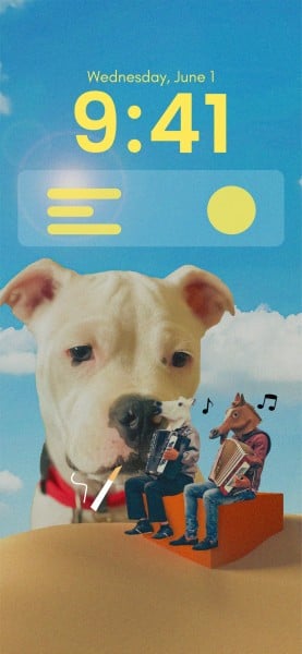 面白い犬と音楽