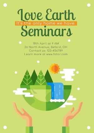 environment, home, survival, Love Earth Seminar Poster Template