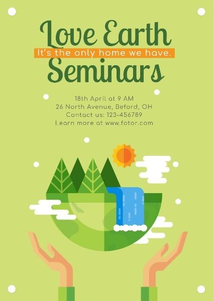 environment, environment, home, Love Earth Seminar Poster Template