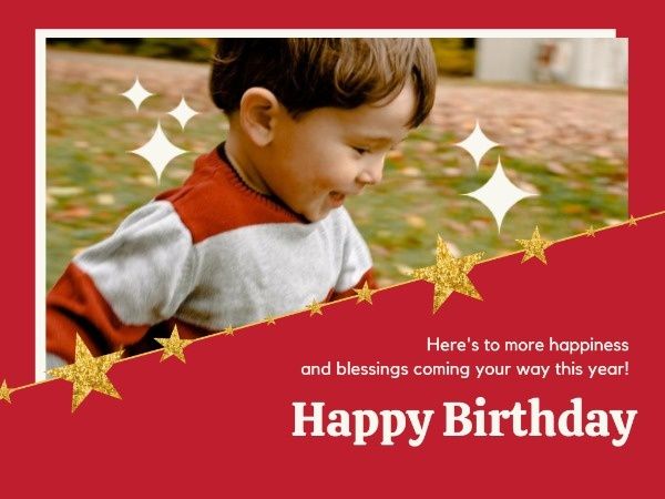 子供の誕生日パーティー メッセージカード