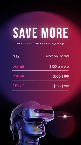 discount, ecommerce, 3c, Gradient Black Friday Sale Promotion Instagram Story Template