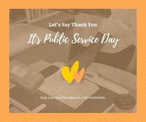 life, safety, security, Yellow Public Service Day Facebook Post Template