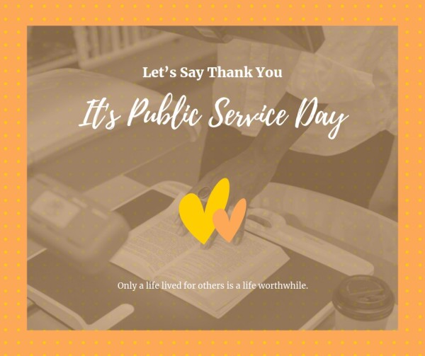 Yellow Public Service Day Facebook Post