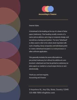 Accounting And Finances Letterhead