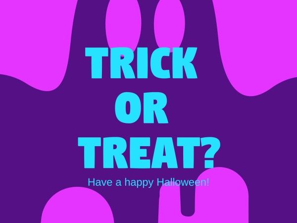 halloween, holiday, festival, Purple Trick Or Treat Card Template