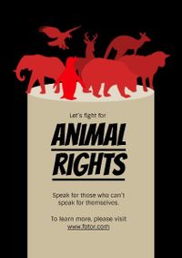 動物シルエット 動物の権利 ポスター