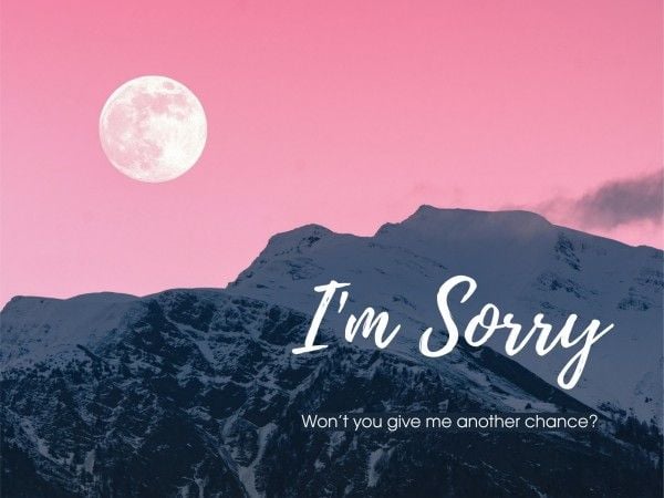 sorry, apology, landscape, Moon Apologize Card Template