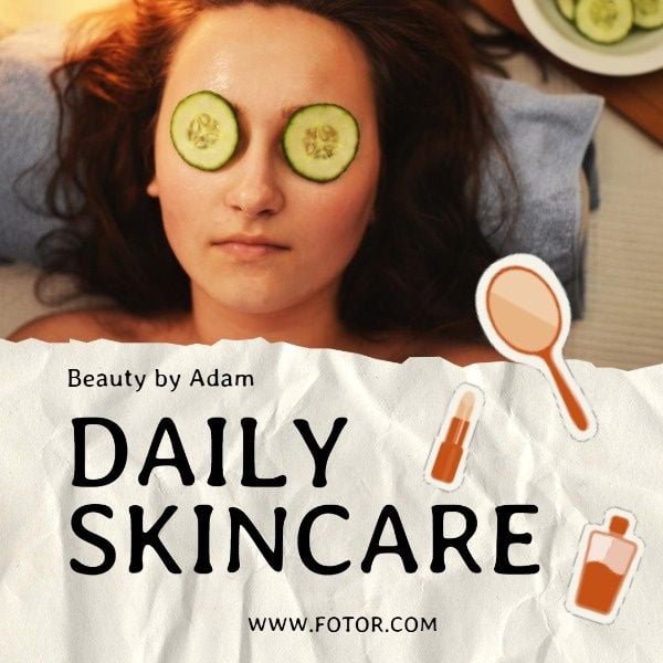 daily skincare, beauty, writing, Spa Center Skincare Blog Instagram Post Template